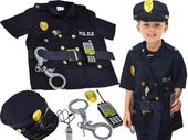 Strój Kostium Przebranie Policjanta Zestaw Policjanta Kajdanki Czapka