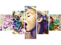 75CM 120 OBRAZ 5 ELEM PIOSENKARKA ŚCIENNY DRUK