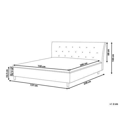 Łóżko tapicerowane 140 x 200 cm jasnoszare SAVERNE na Arena.pl