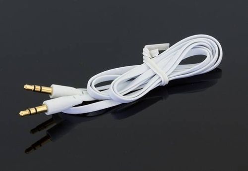 Kabel mini jack-jack 3,5 mm audio PŁASKI 1m biały na Arena.pl