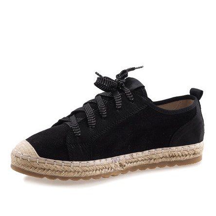 Czarne espadryle sznurowane BB02P r.37 na Arena.pl
