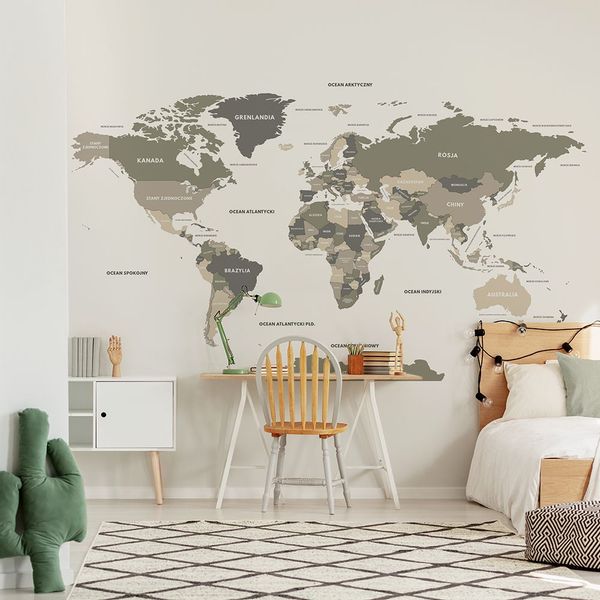 Tapeta Mapa W22 270 cm płótno zdjęcie 2