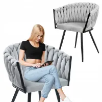 KRZESŁO WELUR TAPICEROWANE DO SALONU GABINETU JADALNI VELVET GLAMOUR LOFT