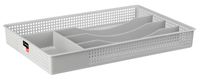 Wkład do szuflad organizer na sztućce z tworzywa ażurowy szary 33,2x21,4x4,3 cm
