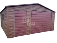 Garaż Blaszany 5,5x6 drewnopodobny - drzwi - 2x okno -  TKD199