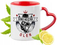 Kubek Czerwony Z Uszkiem W Kształcie Serca Dla Olka Na Prezent