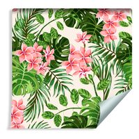 Tapeta Piękne Tropikalne Liście Egzotyczne Kwiaty ROLKA 10m