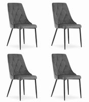 Krzesło IMOLA - ciemny szary aksamit x 4