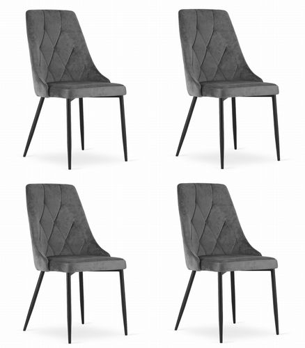Krzesło IMOLA - ciemny szary aksamit x 4 na Arena.pl