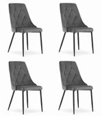 Krzesło IMOLA - ciemny szary aksamit x 4