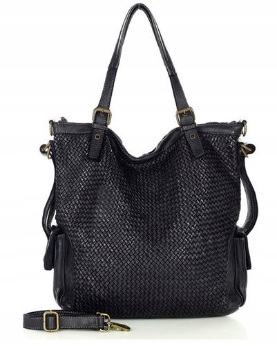 Skórzana torebka shopper z regulowanymi rączkami na Arena.pl