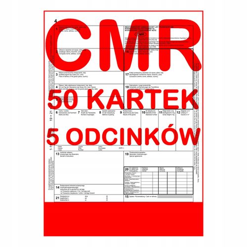 cmr list przewozowy 50 kartek - 5 odcinków - 10 kompletów na Arena.pl