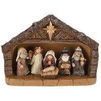 Szopka bożonarodzeniowa z figurkami 24xh18,5 cm Ozdoba Świąteczna Wigilijna