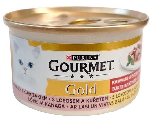 Karma dla kotów z dodatkiem witamin - Gourmet Łosoś i kurczak w sosie 85g na Arena.pl