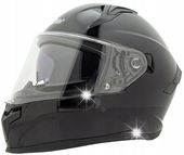 KASK SZCZĘKOWY MOTOCYKLOWY SKUTER QUAD CROSS CZARNY POŁYSK XL HOMOLOGAC CE