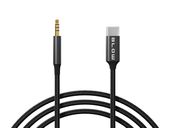Przyłącze USB-C - jack 3,5  1,0m plecionka czarne
