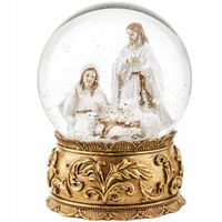 Świąteczna Szklana Kula Złota Szopka bożonarodzeniowa Święta Rodzina