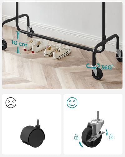 Wieszak na Ubrania na Kółkach - HSR011B01V1 na Arena.pl