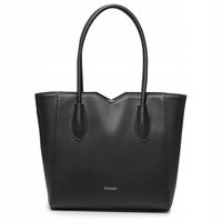 Torebka Shopper Damska PUCCINI Duża Mieści A4 Czarna Z Wycięciami BML053D-1