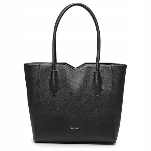 Torebka Shopper Damska PUCCINI Duża Mieści A4 Czarna Z Wycięciami BML053D-1 na Arena.pl