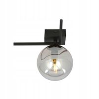 Lampa sufitowa czarna szklany grafitowy klosz kula Emibig