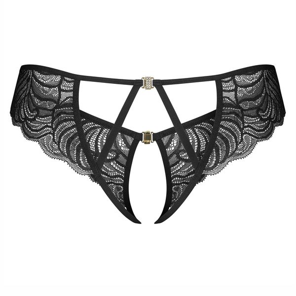 Otwarte stringi koronkowe Obsessive Divienne Crotchless Thong L/XL zdjęcie 5