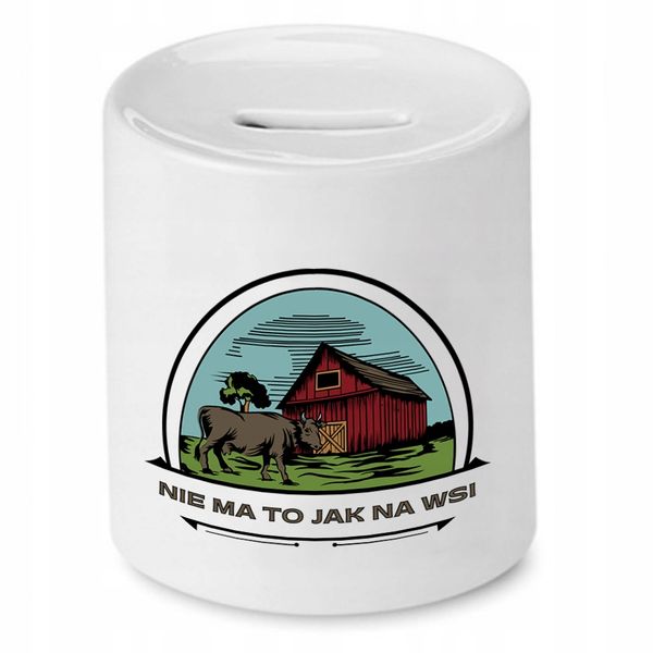 Skarbonka Prezent Dla Rolnika Nie Ma To Jak Na Wsi Z Nadrukiem Ze Zdjęciem zdjęcie 1