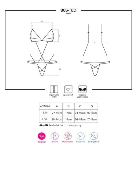 Body - Obsessive 865-TED-1 S/M zdjęcie 5