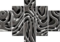 70 100CM OBRAZ 5 ELEM ŻYWA ABSTRAKCJA DRUK PŁÓTNO