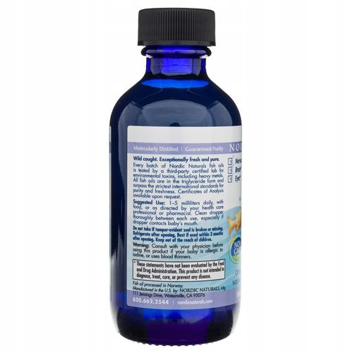 Nordic Naturals Babys DHA Omega 3 Tran Dla Dzieci Wygodny Zakraplacz 60ml na Arena.pl