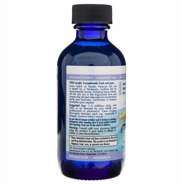 Nordic Naturals Babys DHA Omega 3 Tran Dla Dzieci Wygodny Zakraplacz 60ml zdjęcie 8