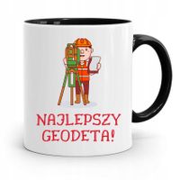 Kubek Czarny Dla Geodety Najlepszy Geodeta Z Nadrukiem Ze Zdjęciem