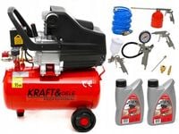 KOMPRESOR OLEJOWY 24L SPRĘŻARKA POWIETRZA ZESTAW 8W1 OLEJE MOCNY WYDAJNY