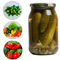 Słoiki Szklane 0,9 L 900 ml 48 Sztuk z Nakrętką na Przetwory Ogórki Owoce
