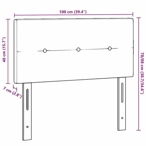 Zagłówek Ze LED Lights Z zagłówkiem Różowy 100 cm Aksamit na Arena.pl
