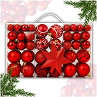 ZESTAW BOMBKI CHOINKOWE PLASTIKOWE CHOINKĘ CZERWONE NIETŁUKĄCE ŚWIĄTECZNE