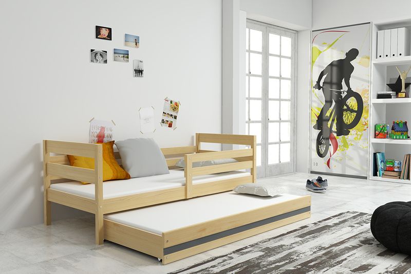 Łóżko dla dzieci Eryk 190x80 podwójne wysuwane rozsuwane + SZUFLADA na Arena.pl