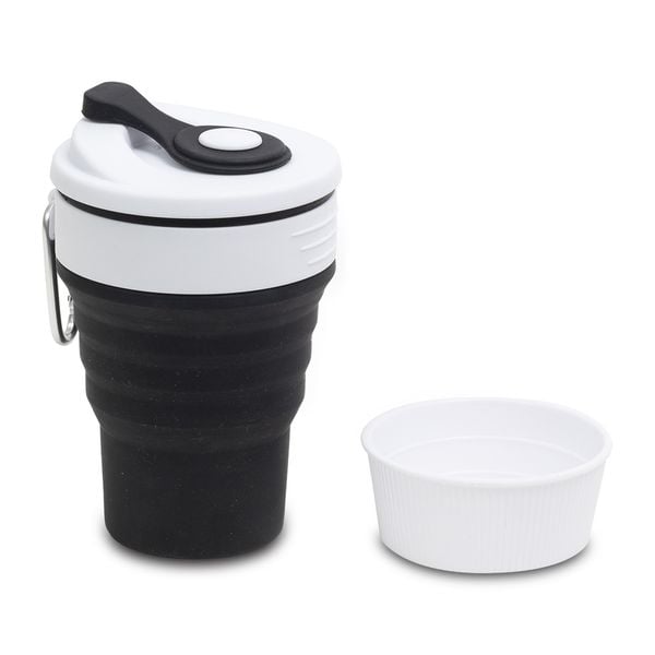 Kubek silikonowy 350ml Flexi, czarny zdjęcie 4