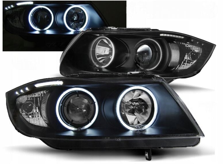 LAMPY REFLEKTORY BMW E90/E91 OD 03.2005 DO 08.2008 RINGI CCFL BLACK zdjęcie 1