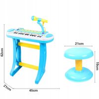 2X DUŻE ELEKTRONICZNE PIANINO ORGANKI KEYBOARD Z MIKROFONEM MATADI + STOŁEK