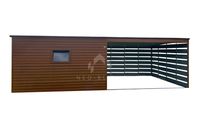 Schowek Domek Ogrodowy 4x4m + Wiata 4x4 drzwi 2x Okno Drewnopodobny NB147