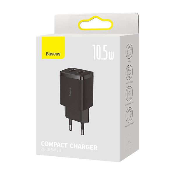 ładowarka sieciowa baseus compact quick charger, 2x usb, 10.5w zdjęcie 6