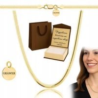 ZŁOTY PEŁNY ŁAŃCUSZEK DAMSKI ŻMIJKA Z ZAWIESZKĄ PR. 925 585 + GRAWER GRATIS