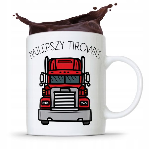 Dla Tirowca Kierowcy Kubek Najlepszy Tirowiec Z Nadrukiem Ze Zdjęciem zdjęcie 1