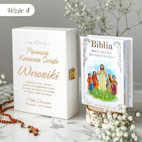 BIBLIA NA KOMUNIĘ PREZENT NA CHRZEST PISMO ŚWIĘTE NA KOMUNIĘ PAMIĄTKA na Arena.pl