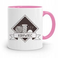 Kubek Różowy Krawca Krawcowej Najlepszy Krawiec Z Nadrukiem Ze Zdjęciem