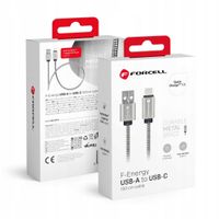 2 x FORCELL F-ENERGY Metal C234 kabel USB A do Typ C QC3.0 2,4A 12W 1 m sre