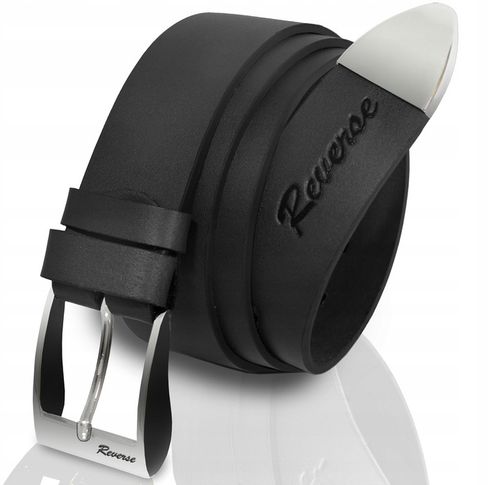 Szeroki skórzany pasek męski do jeansów REVERSE SKÓRA NATURALNA LICOWA 120 na Arena.pl