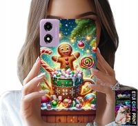 ETUI DO MOTOROLA MOTO E14 - PIERNIK PIERNIKI ŚWIĄTECZNE WZORY +SZKŁO