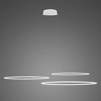 Lampa wisząca Ledowe Okręgi No.3 CO3 80cm 3K ściemnialna biała